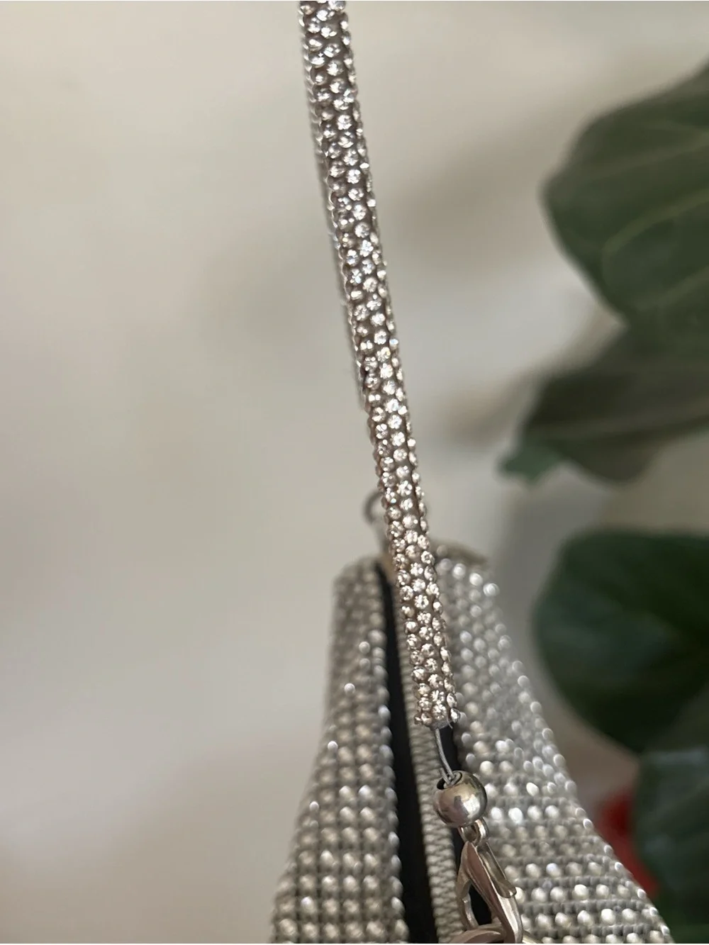 Silver Rhinestone Evening Shoulder Bag - Picture 2 of 6